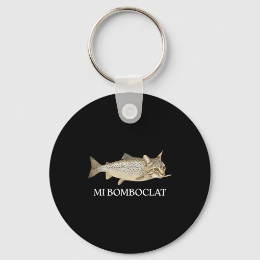 Bomboclat Fish Cat Meme Mi Bomboclat Silly Stud Br Sleutelhanger (Voorkant)