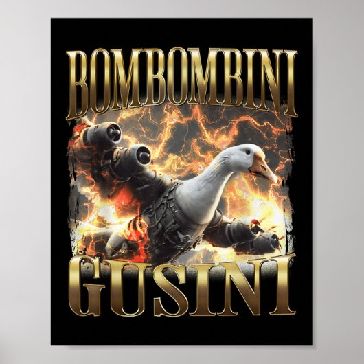 Bombombini Gusini Grappig Italiaans Brainrot Meme Poster (Voorkant)