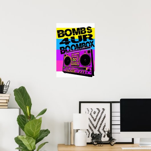 Bombs 4UR Boombox Poster (Thuiskantoor)