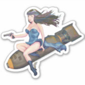 Bombshell Betty in kleur Sticker (Voorkant)