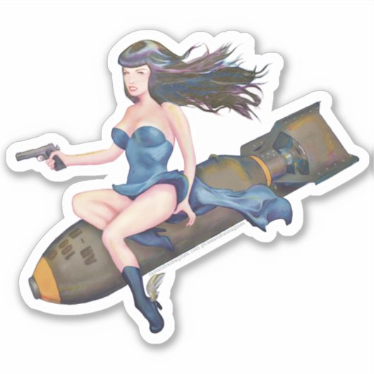 Bombshell Betty in kleur Sticker (Voorkant)