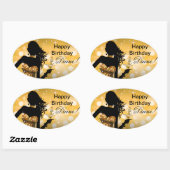 Bombshell Bling Glitter Party Dress oval | goud Ovale Sticker (Vel)