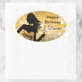 Bombshell Bling Glitter Party Dress oval | goud Ovale Sticker (Tas)