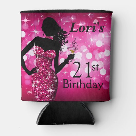 Bombshell Glitter Bling Sparkle Verjaardag | fuchs Blikjeskoeler (Voorkant)