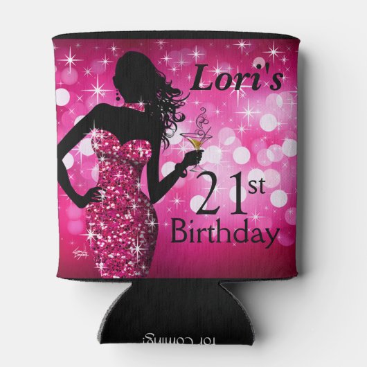 Bombshell Glitter Bling Sparkle Verjaardag | fuchs Blikjeskoeler (Achterkant)