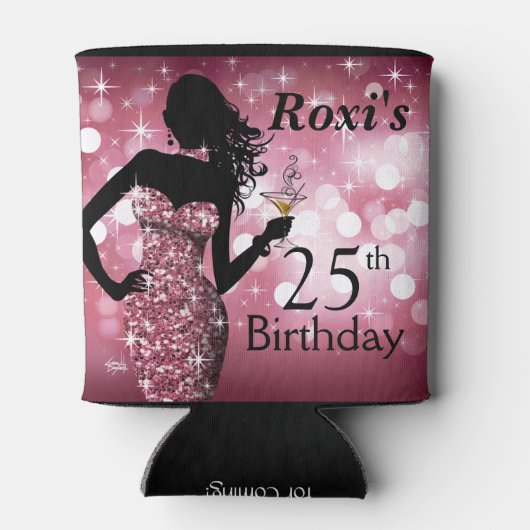 Bombshell Glitter Bling Sparkle Verjaardag | mauve Blikjeskoeler (Achterkant)