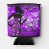 Bombshell Glitter Bling Sparkle Verjaardag | PAARS Blikjeskoeler (Voorkant)