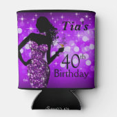 Bombshell Glitter Bling Sparkle Verjaardag | PAARS Blikjeskoeler (Achterkant)