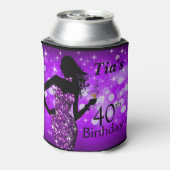 Bombshell Glitter Bling Sparkle Verjaardag | PAARS Blikjeskoeler (Blikje Achterkant)