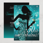 Bombshell Glitter Sparkle 50-achtige verjaardag |  Kaart (Voorkant / Achterkant)