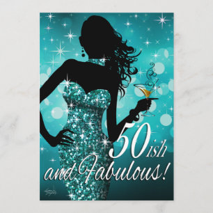 Bombshell Glitter Sparkle 50-achtige verjaardag    Kaart