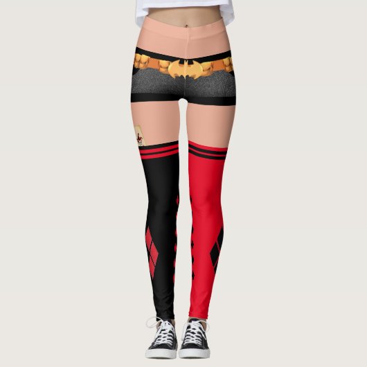 Bombshell Harley Quinn shorts & dij hoge sokken Leggings (Voorkant)