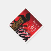 Bombshell Leopard 30ste verjaardag | Rood Servetten (Hoek)