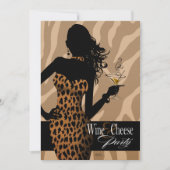 Bombshell Leopard Wine & Cheese Party Tan Kaart (Voorkant)