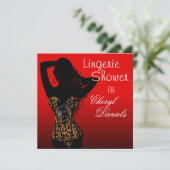 Bombshell Lingerie Leopard Corset Vrijgezellenfees Kaart (Staand voorkant)