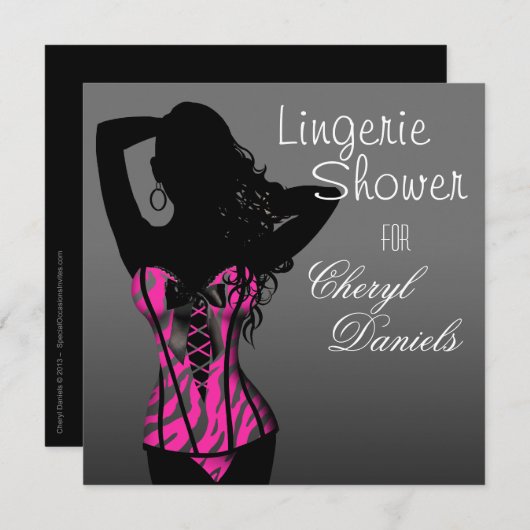 Bombshell Lingerie Zebra Corset Vrijgezellenfeest Kaart (Voorkant / Achterkant)