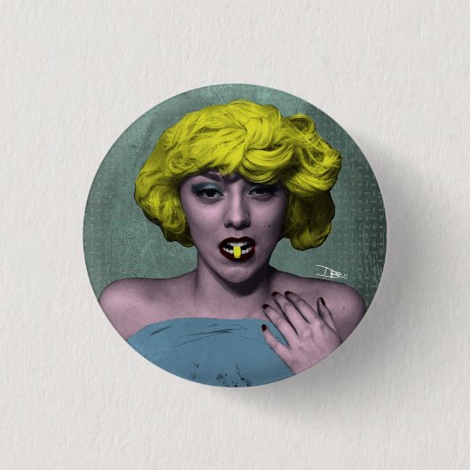 Bombshell POP Art Button (Voorkant)