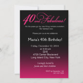 Bombshell Sparkle 40th Birthday | fuschia dec 12th Kaart (Achterkant)