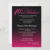 Bombshell Sparkle 40th Birthday | fuschia dec 13th Kaart (Achterkant)