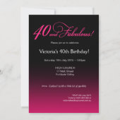 Bombshell Sparkle 40th Birthday | fuschia Kaart (Achterkant)