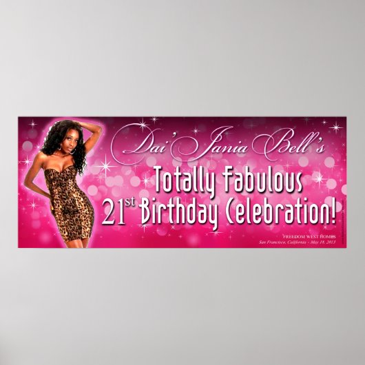 Bombshell Sparkle Leopard Party Banner 40x16 Poster (Voorkant)