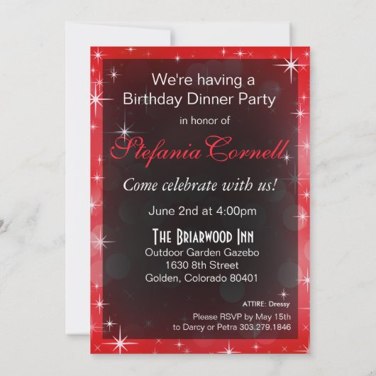 Bombshell Sparkle Snow Leopard Birthday Party Kaart (Achterkant)