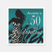 Bombshell Zebra 50ste verjaardag | blauwgroen Servet (Voorkant)