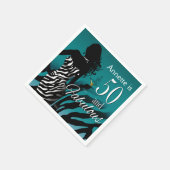 Bombshell Zebra 50ste verjaardag | blauwgroen Servet (Hoek)