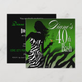 Bombshell Zebra Diane's 40e verjaardag Kaart (Voorkant / Achterkant)
