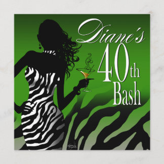 Bombshell Zebra Diane's 40e verjaardag Kaart