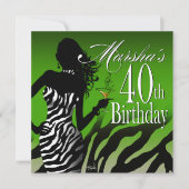 Bombshell Zebra Marsha's 40e verjaardag Kaart (Voorkant)