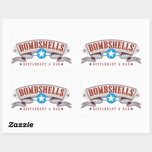 Bombshells tickers rechthoekige sticker (Vel)