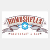 Bombshells tickers rechthoekige sticker (Voorkant)