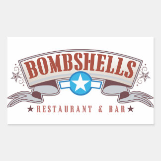 Bombshells tickers rechthoekige sticker