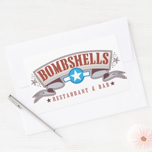Bombshells tickers rechthoekige sticker (Envelop)