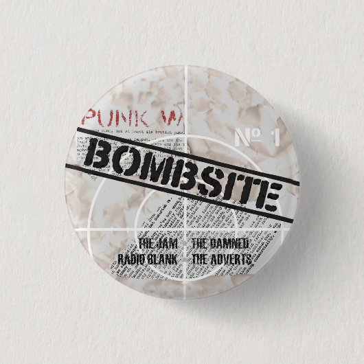 Bombsite Fanzine No. 1 cover Ronde Button 3,2 Cm (Voorkant)
