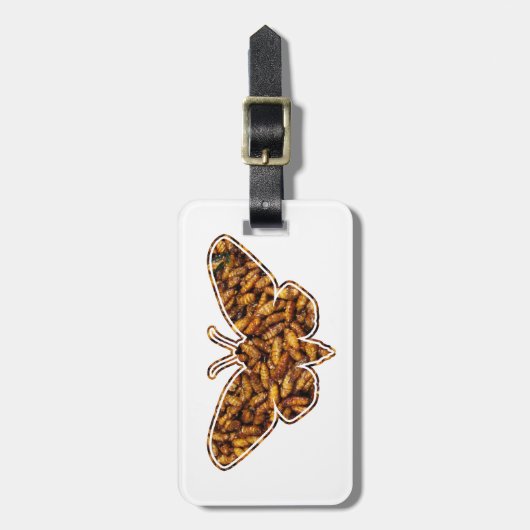 Bombyx Mori Silk Moth Life Cycle Silhouette Bagagelabel (Voorkant verticaal)