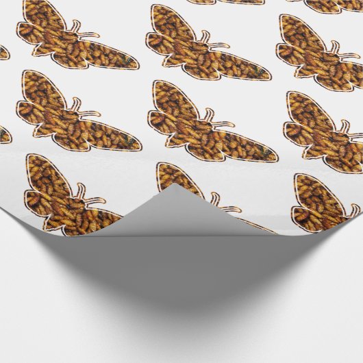 Bombyx Mori Silk Moth Life Cycle Silhouette Cadeaupapier (Hoek)