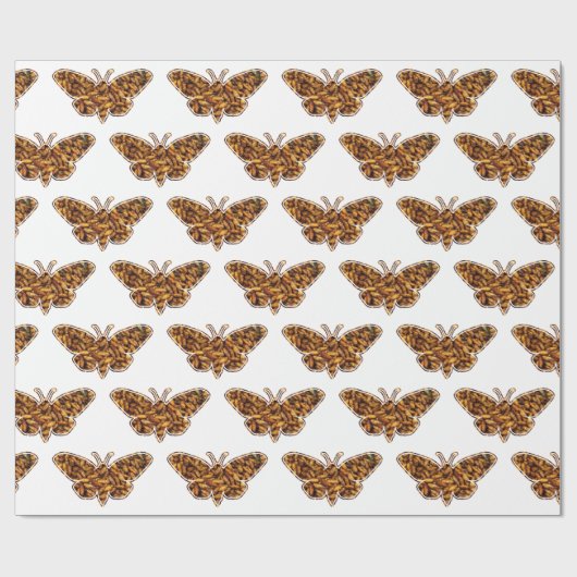 Bombyx Mori Silk Moth Life Cycle Silhouette Cadeaupapier (Vlak)