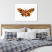 Bombyx Mori Silk Moth Life Cycle Silhouette Canvas Afdruk (Insitu (Slaapkamer))