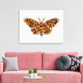 Bombyx Mori Silk Moth Life Cycle Silhouette Canvas Afdruk (Insitu (Woonkamer))