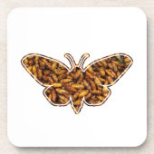 Bombyx Mori Silk Moth Life Cycle Silhouette Drankjes Onderzetter (Voorkant)