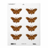 Bombyx Mori Silk Moth Life Cycle Silhouette Etiket (Full Sheet)