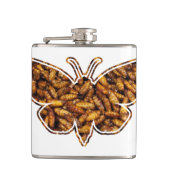 Bombyx Mori Silk Moth Life Cycle Silhouette Heupfles (Voorkant)