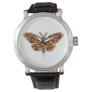Bombyx Mori Silk Moth Life Cycle Silhouette Horloge
