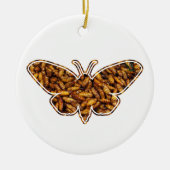 Bombyx Mori Silk Moth Life Cycle Silhouette Keramisch Ornament (Voorkant)