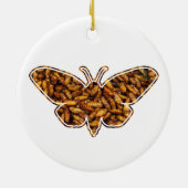 Bombyx Mori Silk Moth Life Cycle Silhouette Keramisch Ornament (Achterkant)