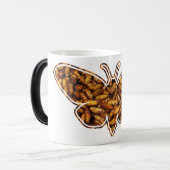 Bombyx Mori Silk Moth Life Cycle Silhouette Magische Mok (Voorkant links)