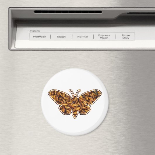 Bombyx Mori Silk Moth Life Cycle Silhouette Magneet (Insitu (Vaatwasser))