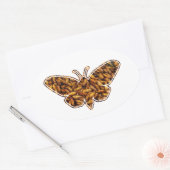Bombyx Mori Silk Moth Life Cycle Silhouette Ovale Sticker (Envelop)